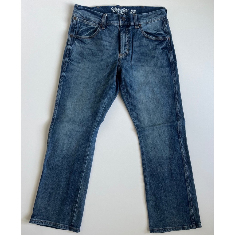 Wrangler Retro Slim Boot Jeans Mens 31x30 Medium Wash Denim 1077MWZGL